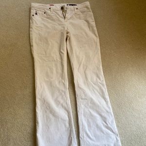 RARE edition AG White "Angel" corduroy straight leg pants